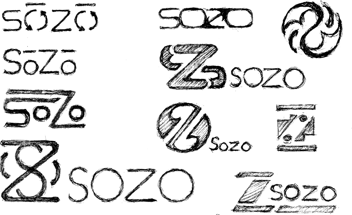 sozo logo sketches